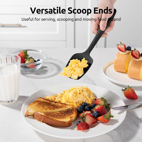 U-Taste Silicone Spatula Set with 600 Degrees Fahrenheit Heat Resistant (Black)...